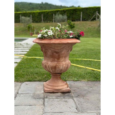 Festooned Chalice Vase in Terracotta 2